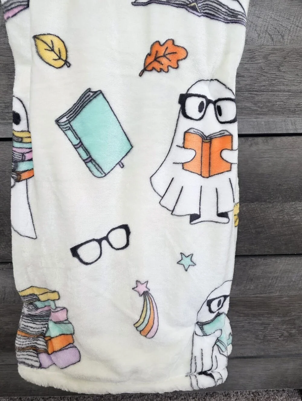 Ghost Reading a Book Halloween Throw Blanket 60